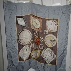 Due Per Due Pocket Watches Square Silk Scarf